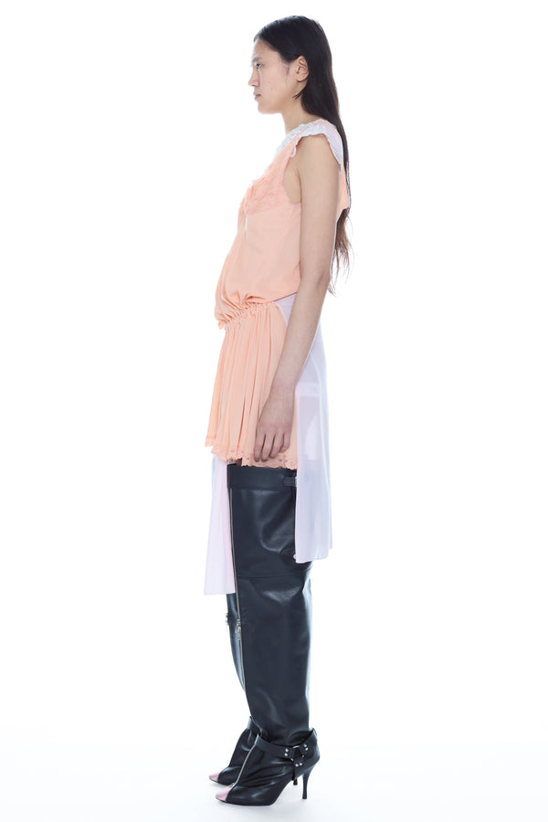 DOUBLE NIGHTGOWN in pink and peach