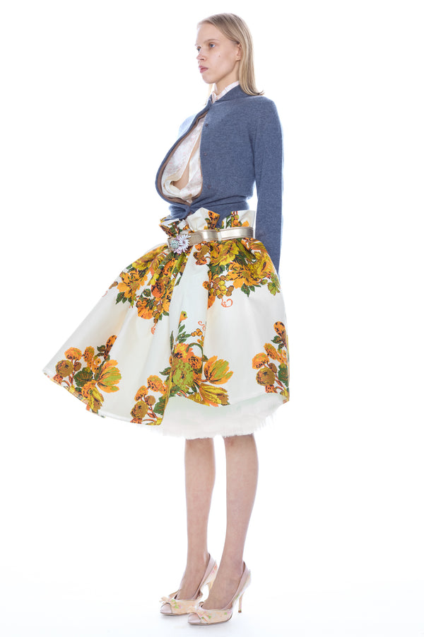 BELTED BALLGOWN SKIRT in multi floral