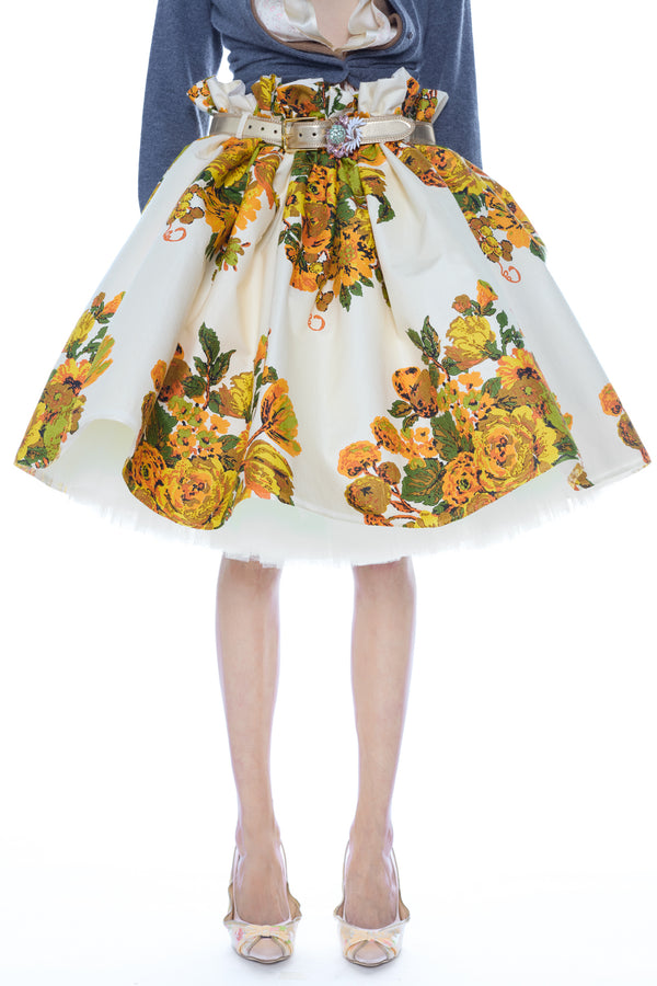 BELTED BALLGOWN SKIRT in multi floral