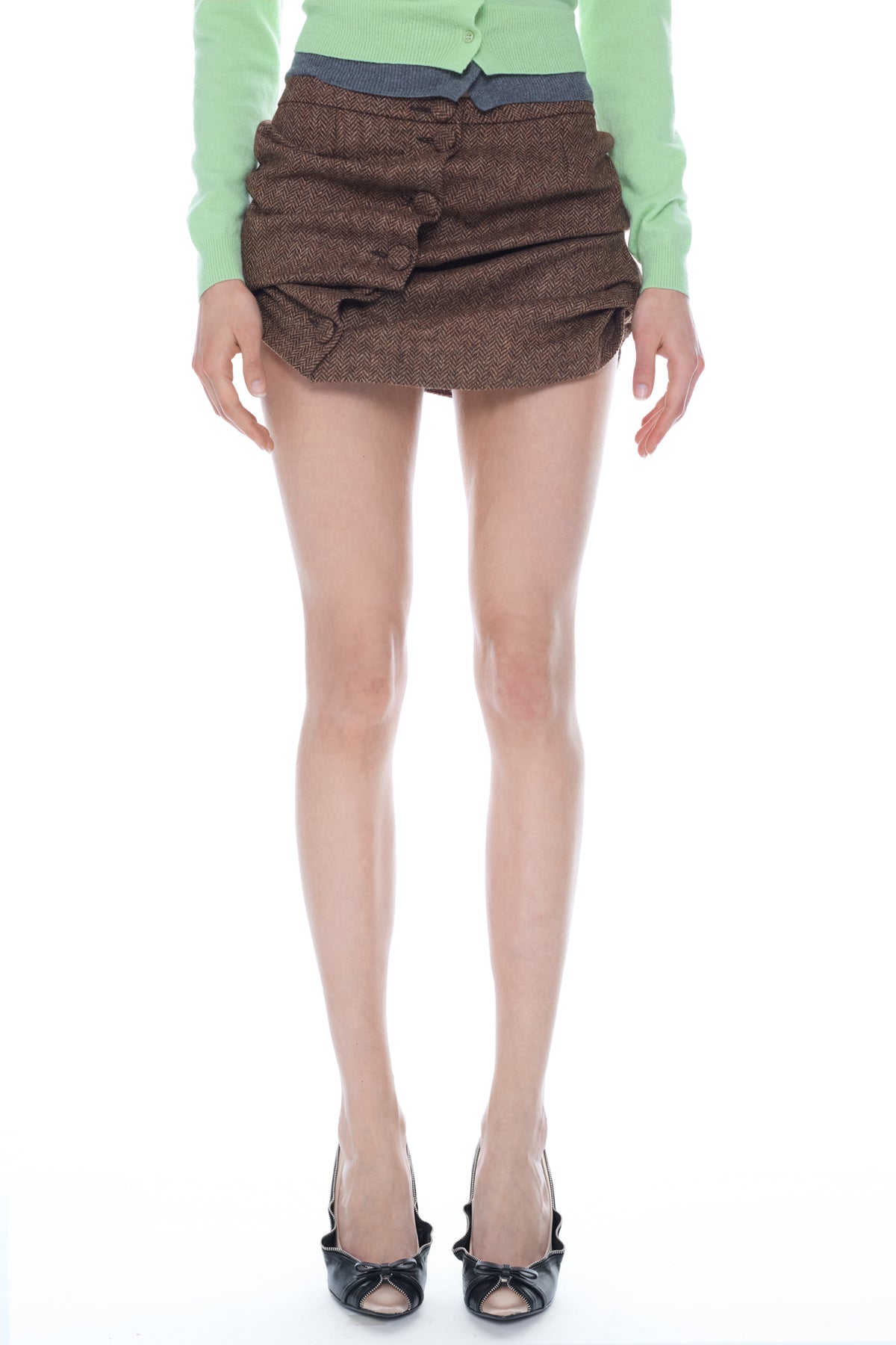 LIFTED PENCIL SKIRT in brown