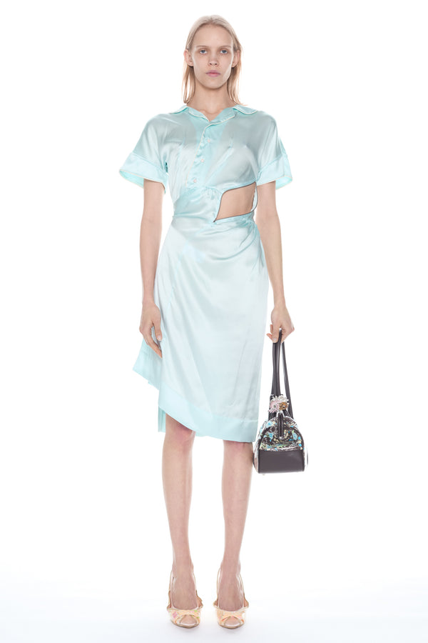 UNZIPPED DRESS in baby blue