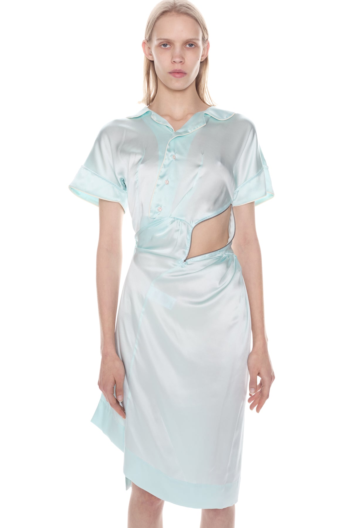 UNZIPPED DRESS in baby blue