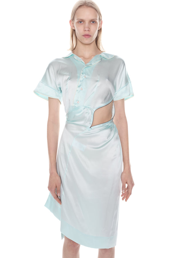 UNZIPPED DRESS in baby blue