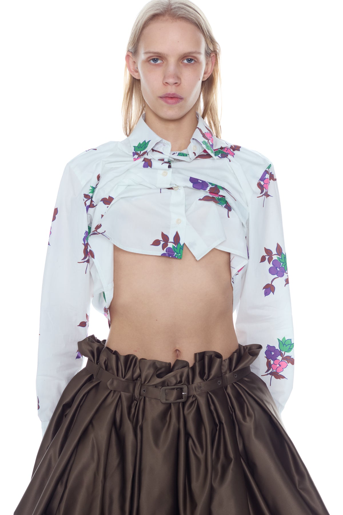 LIFTED SHIRT in white floral