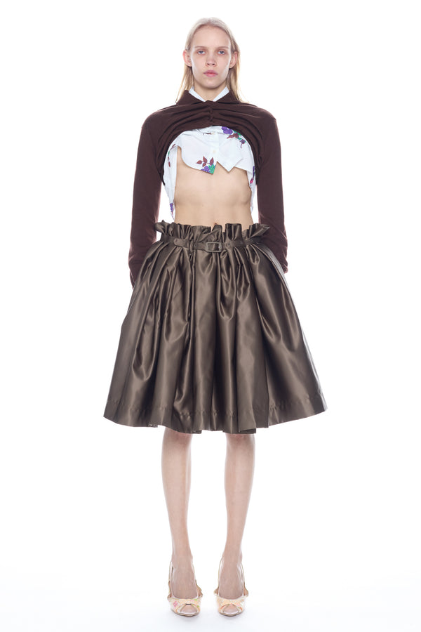 BELTED BALLGOWN SKIRT in khaki