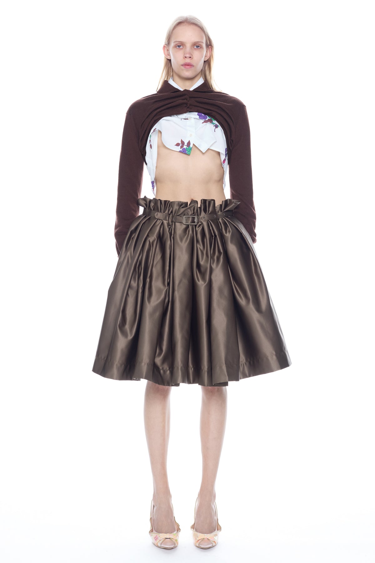 LIFTED CARDIGAN in brown