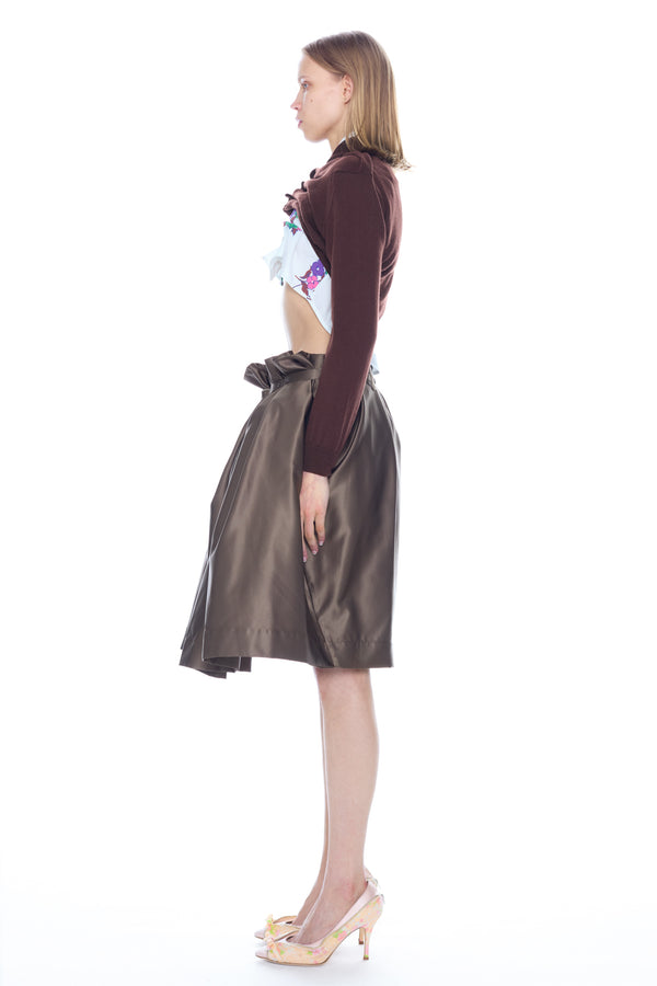 LIFTED CARDIGAN in brown