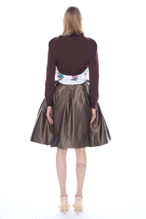 BELTED BALLGOWN SKIRT in khaki