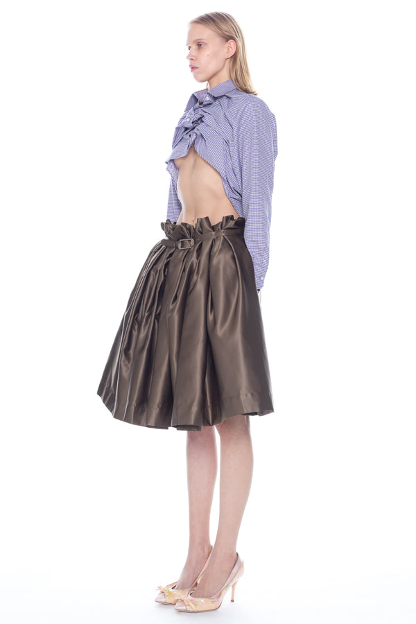 LIFTED SHIRT in lilac and white