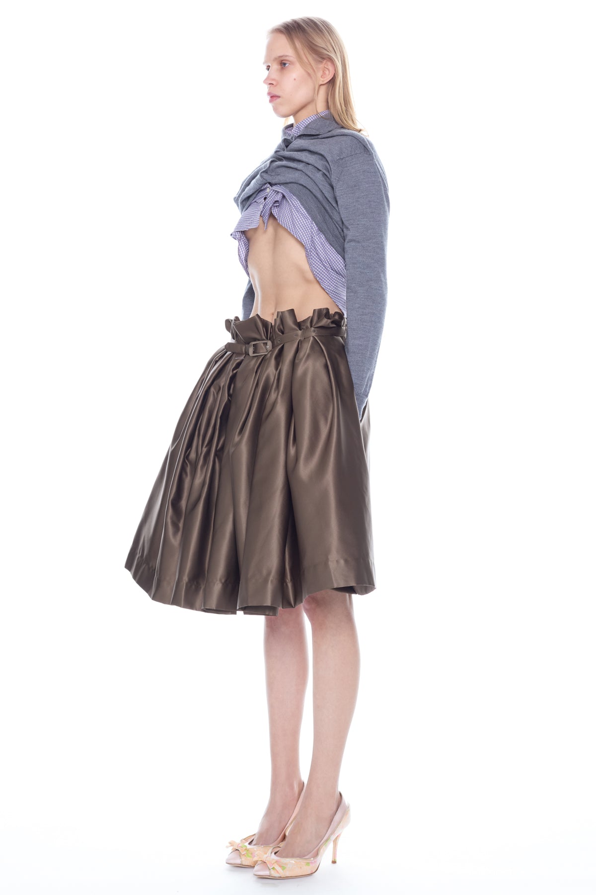 LIFTED CARDIGAN in grey