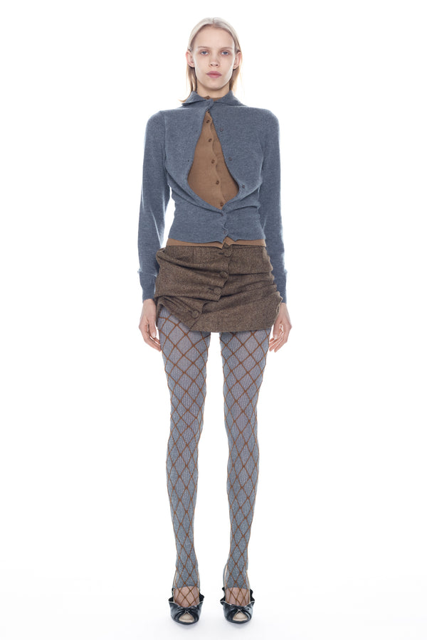 DOUBLE LEGGINGS WITH SWEDISH STOCKINGS in beige and silver