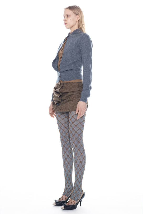 DOUBLE LEGGINGS WITH SWEDISH STOCKINGS in beige and silver
