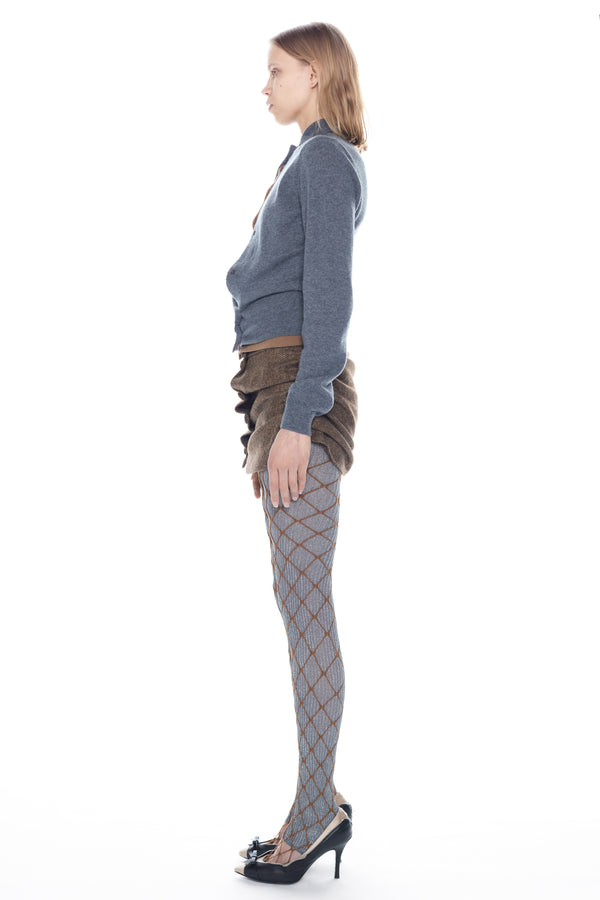 DOUBLE LEGGINGS WITH SWEDISH STOCKINGS in beige and silver