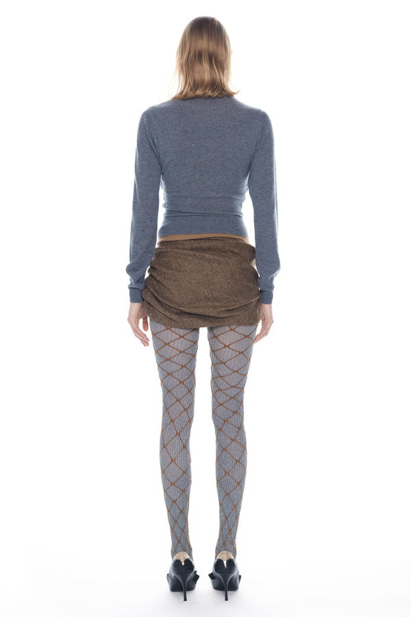 DOUBLE LEGGINGS WITH SWEDISH STOCKINGS in beige and silver