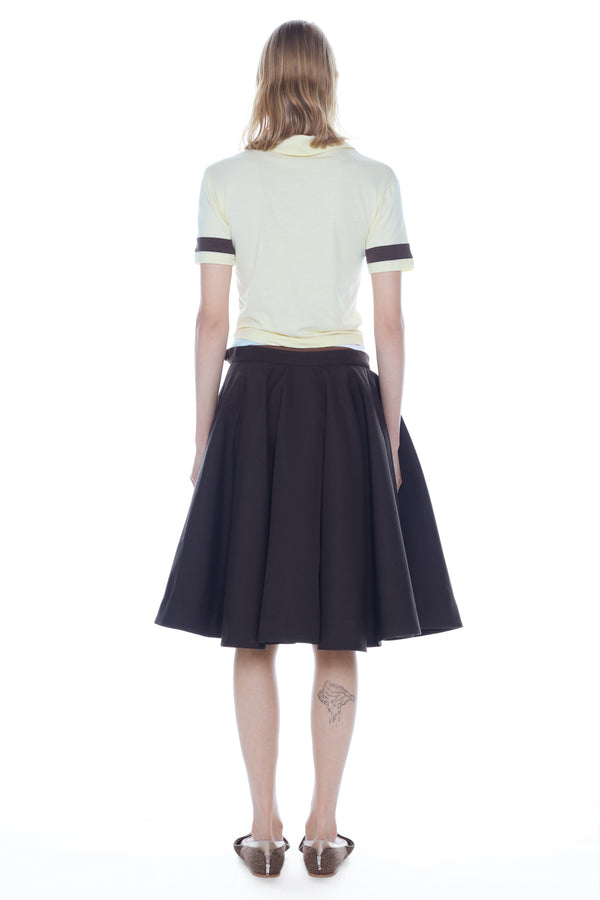 UNZIPPED CIRCLE SKIRT in brown