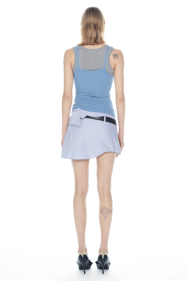 DOUBLE CAMISOLE in blue and sliver