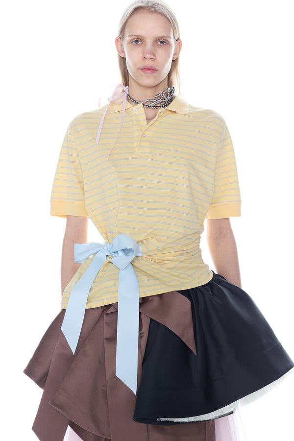 TIED POLO in yellow and blue