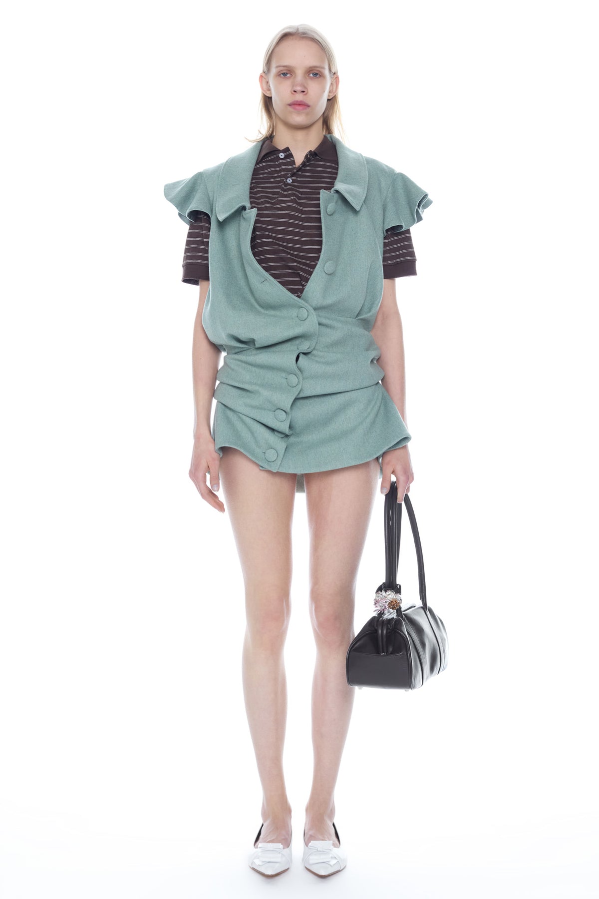 LIFTED DRESS in moss