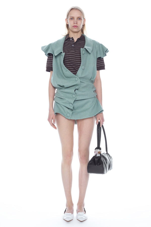 LIFTED DRESS in moss