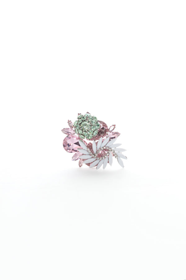 CLUSTER BROOCH in pink, turquoise and white