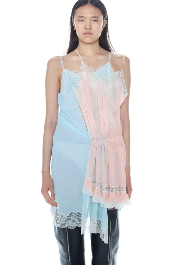 DOUBLE NIGHTGOWN in blue and rose