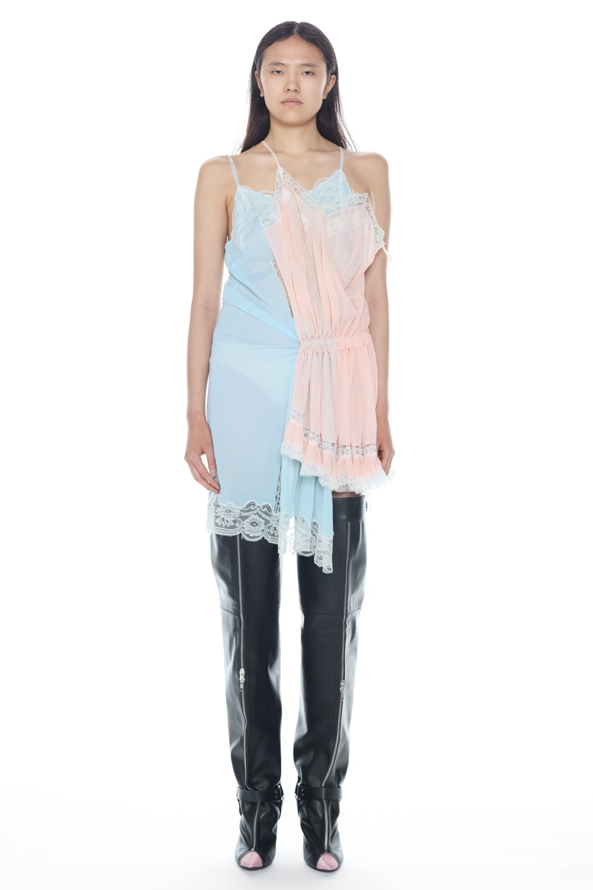 DOUBLE NIGHTGOWN in blue and rose