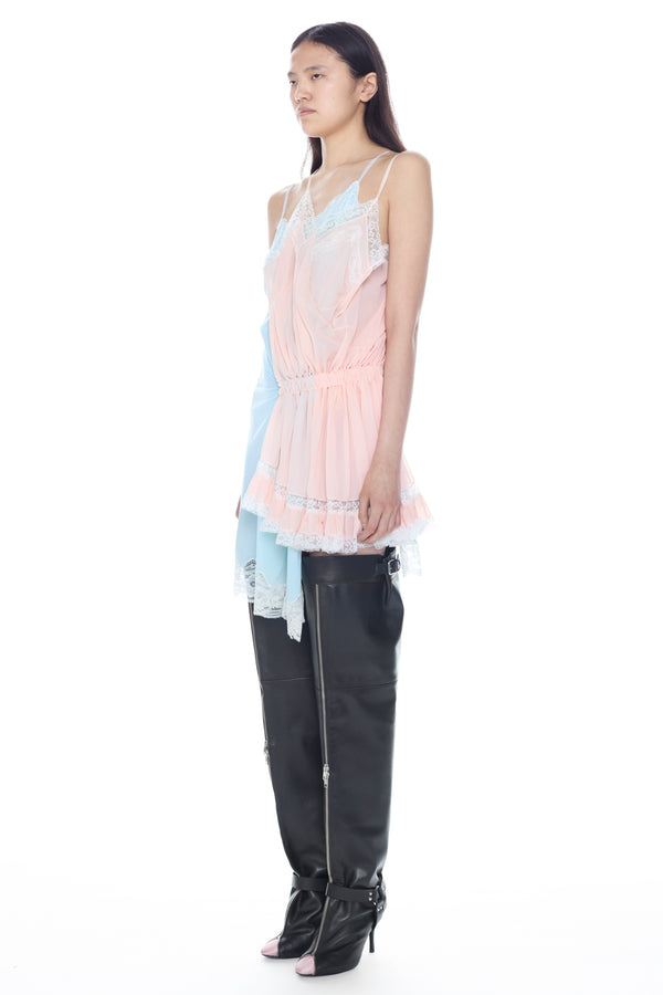 DOUBLE NIGHTGOWN in blue and rose