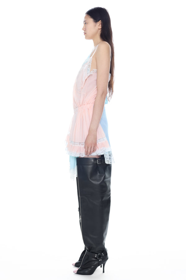 DOUBLE NIGHTGOWN in blue and rose