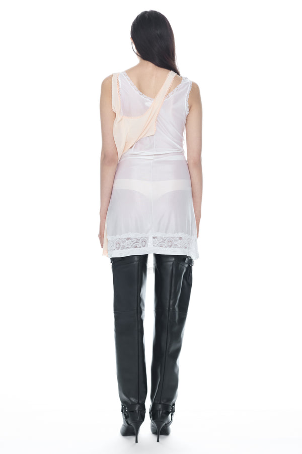 DOUBLE NIGHTGOWN in white and peach