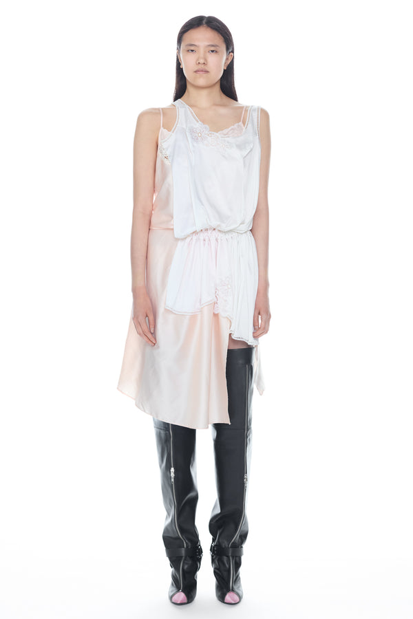 DOUBLE NIGHTGOWN in beige and white