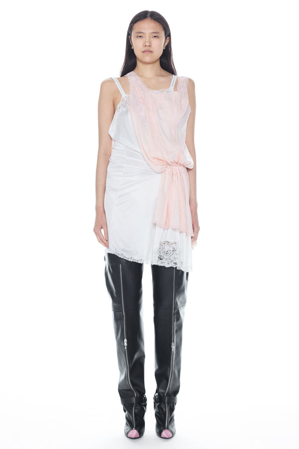 DOUBLE NIGHTGOWN in white and rose