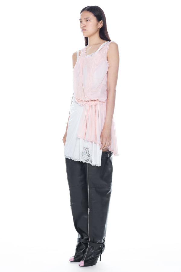 DOUBLE NIGHTGOWN in white and rose