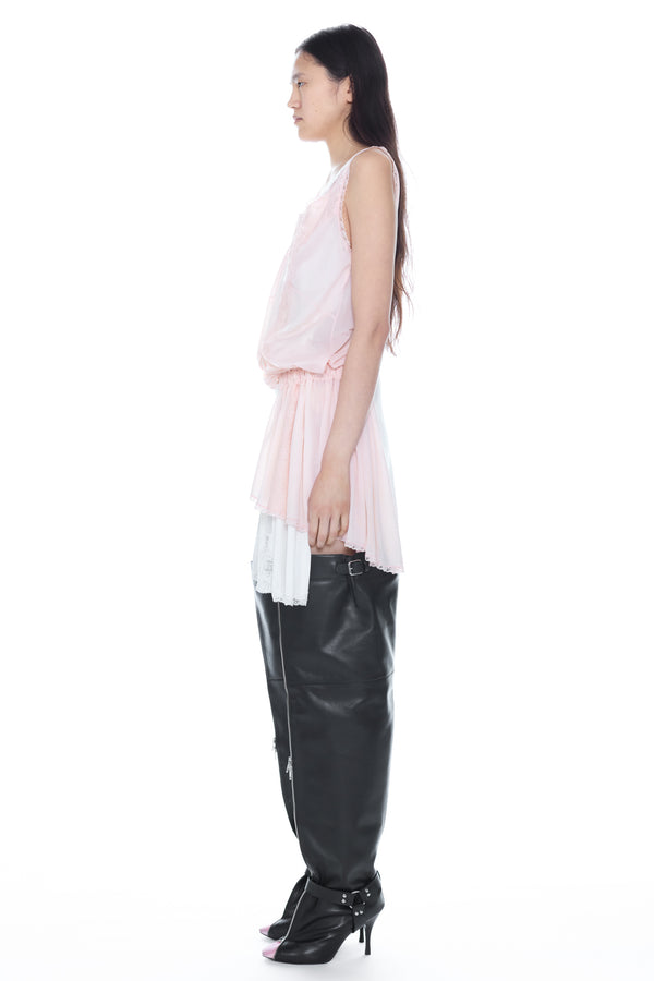 DOUBLE NIGHTGOWN in white and rose