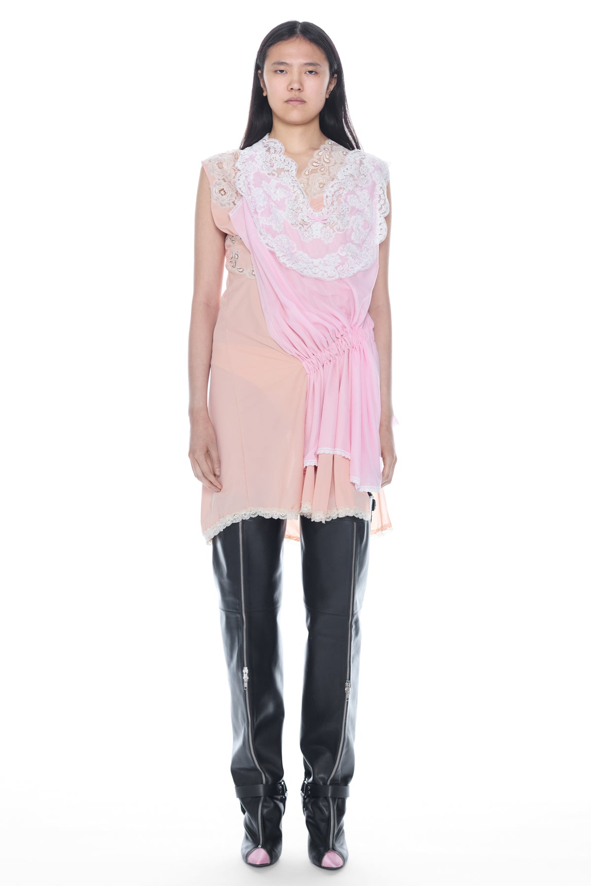 DOUBLE NIGHTGOWN in peach and pink