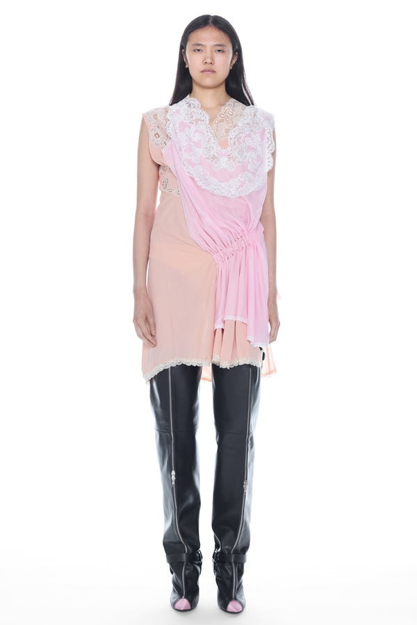 DOUBLE NIGHTGOWN in peach and pink