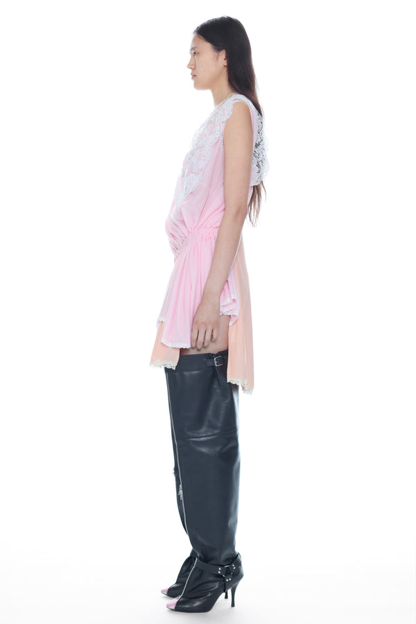 DOUBLE NIGHTGOWN in peach and pink