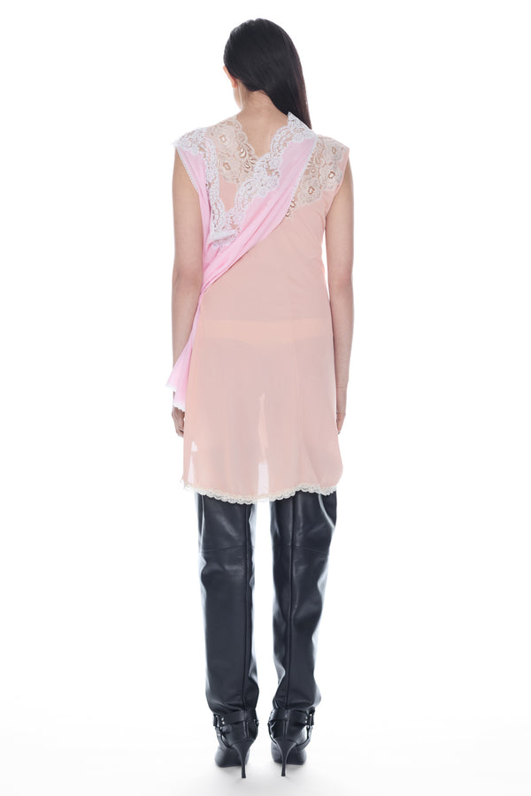 DOUBLE NIGHTGOWN in peach and pink