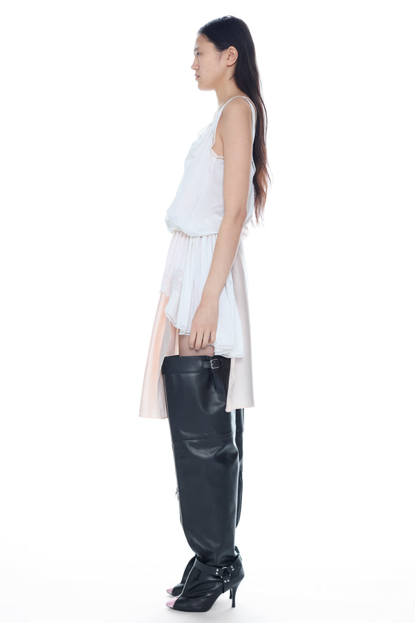 DOUBLE NIGHTGOWN in beige and white