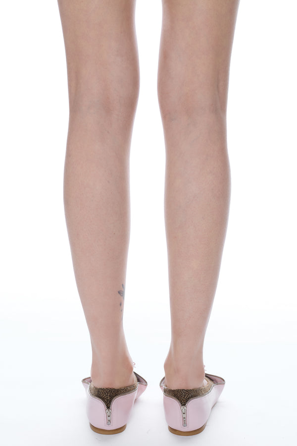 UNZIPPED FLAT in pink and brown