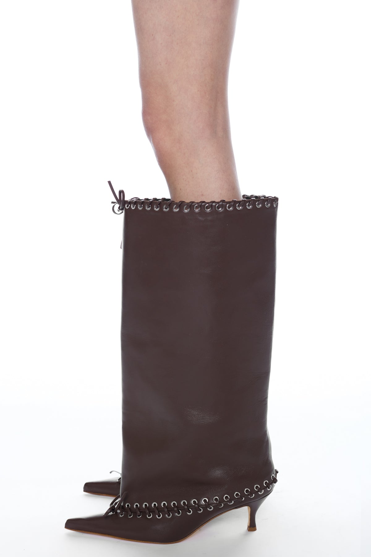 LEVEL BOOT, KNEE HIGH in brown nappa
