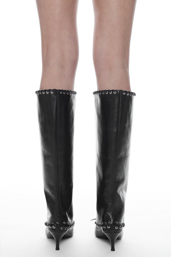 LEVEL BOOT, KNEE HIGH in black nappa