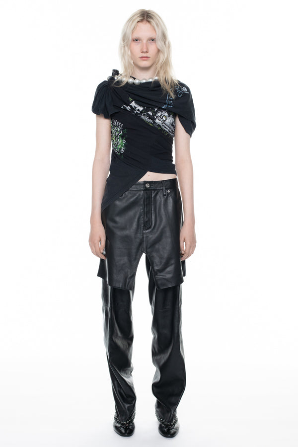 TWISTED NECKLACE T-SHIRT in black